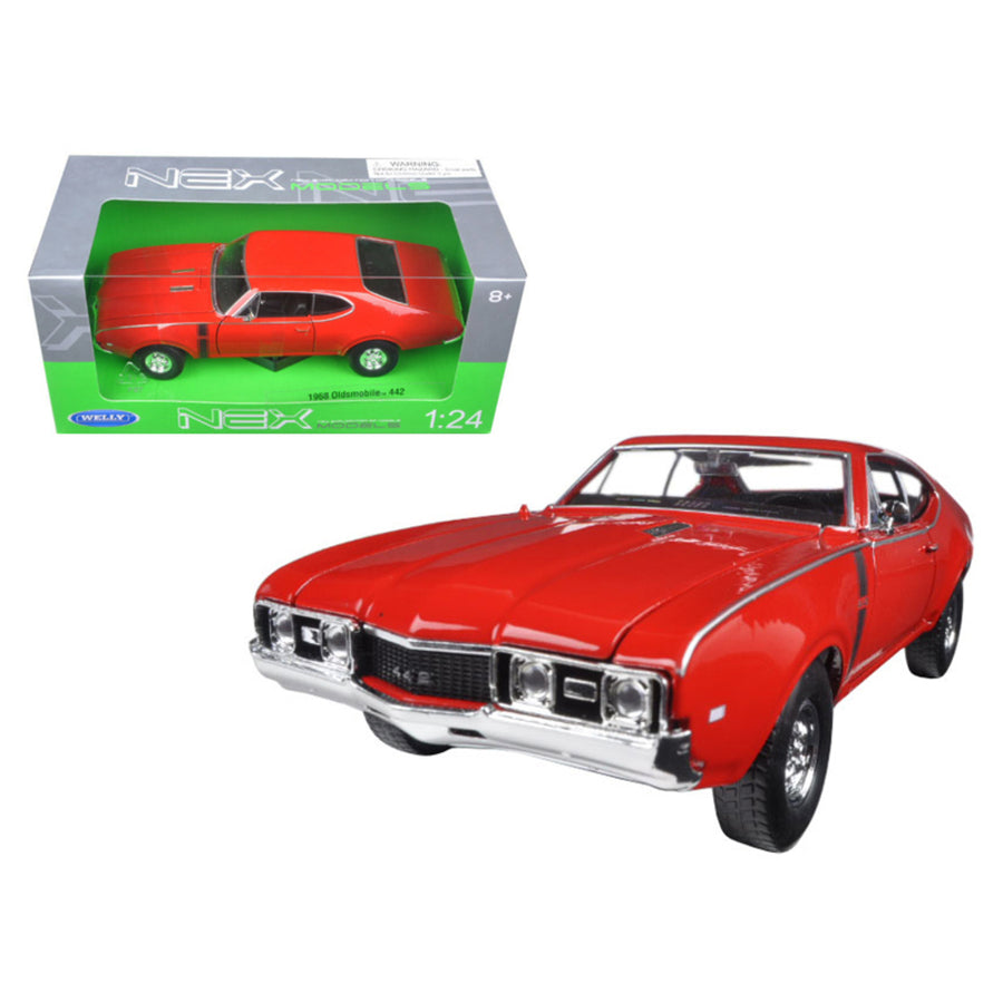 1968 Oldsmobile 442 Red 1/24-1/27 Diecast Model Car By Welly 24024r