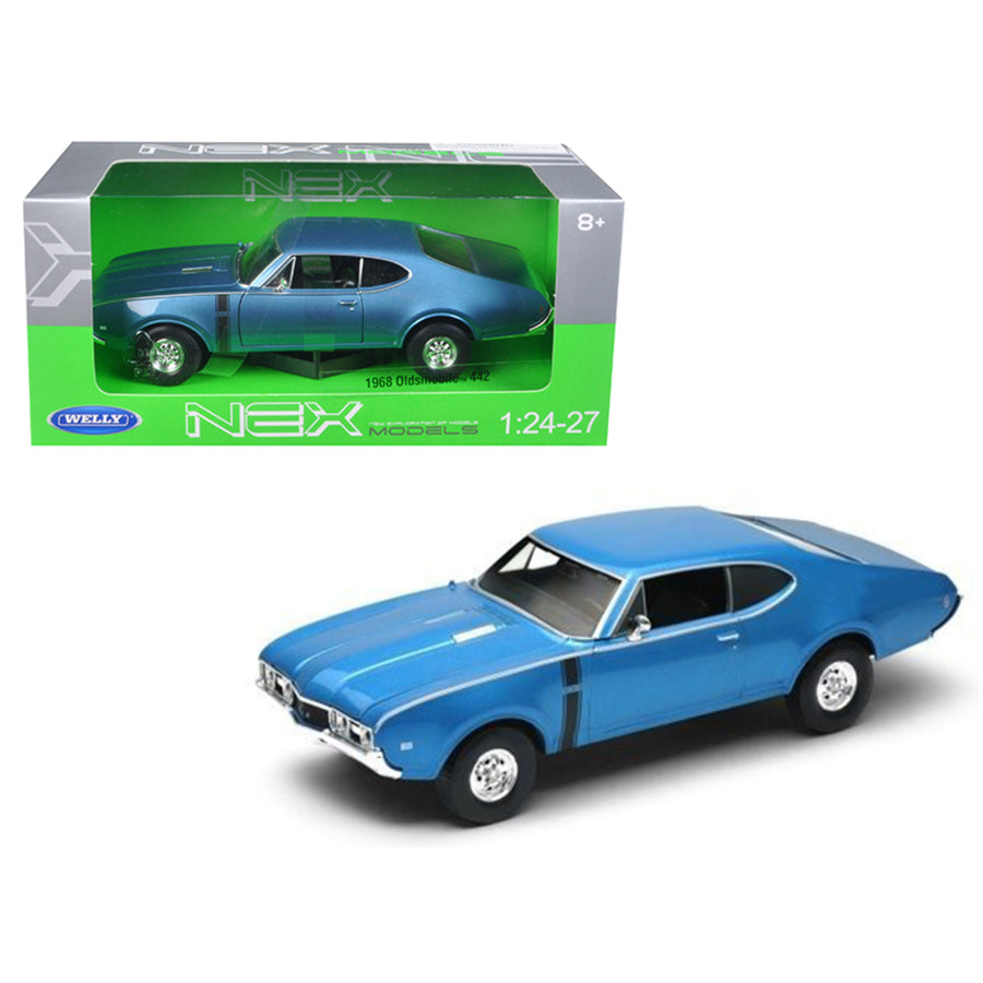 1968 Oldsmobile 442 Blue 1/24 Diecast Model Car By Welly 24024bl