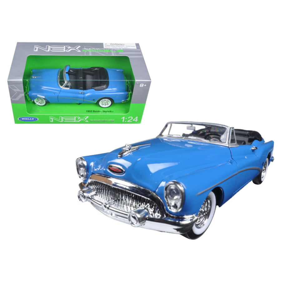 1953 Buick Skylark Convertible Blue 1/24 Diecast Model Car By Welly 24027c-bl
