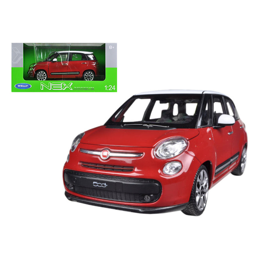 2013 Fiat 500l Red 1/24 Diecast Car Model By Welly 24038r