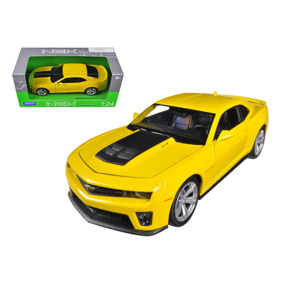 Chevrolet Camaro Zl1 Yellow 1/24 Diecast Car Model By Welly 24042y