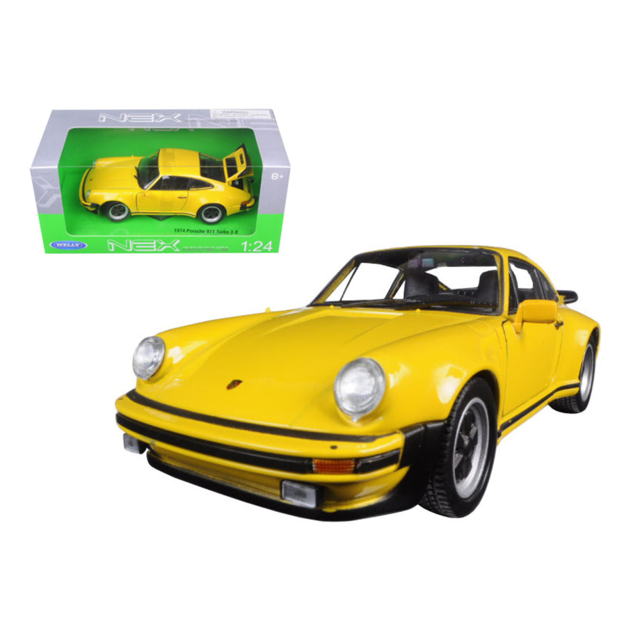 1974 Porsche 911 Turbo 3.0 Yellow 1/24 Diecast Model Car By Welly 24043y