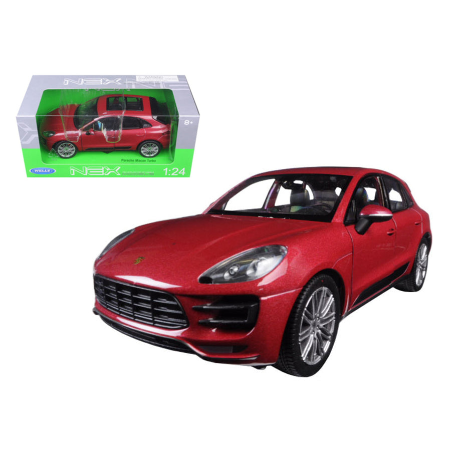 Porsche Macan Turbo Red 1/24 Diecast Model Car By Welly 24047r
