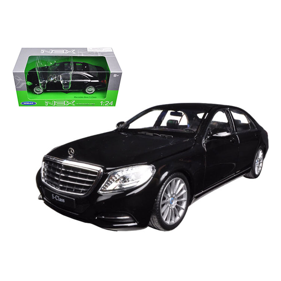 Mercedes Benz S Class Black 1/24-1/27 Diecast Model Car By Welly 24051bk