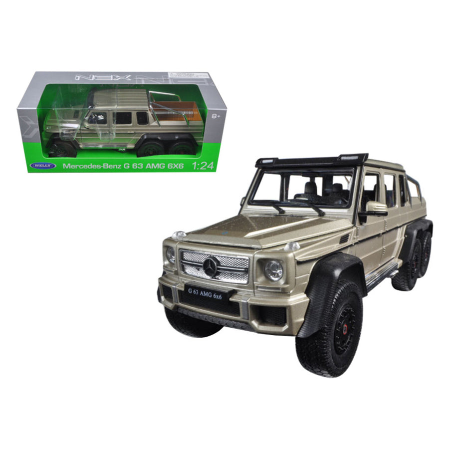 Mercedes G 63 Amg 6x6 Gold 1/24 Diecast Model Car By Welly 24061gld