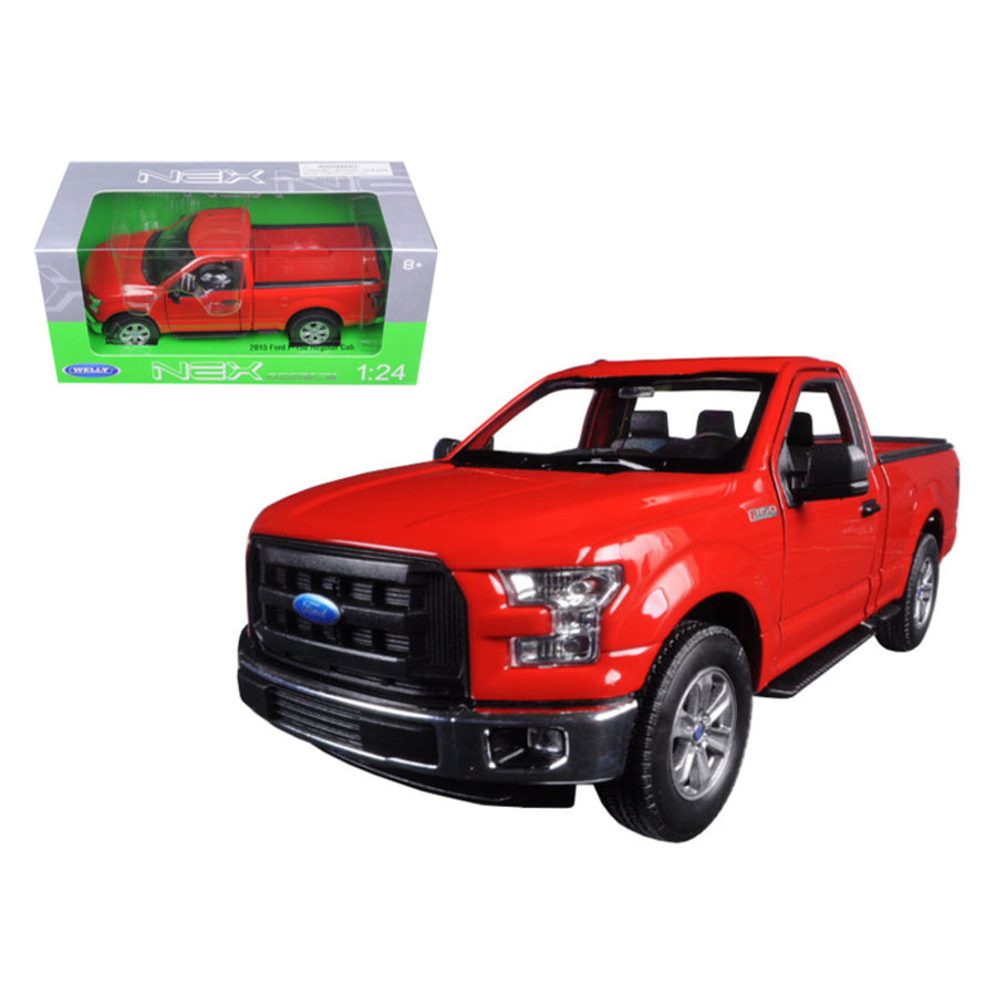 2015 Ford F-150 Regular Cab Pickup Truck Red 1/24-1/27 Diecast Model Car By Welly 24063r