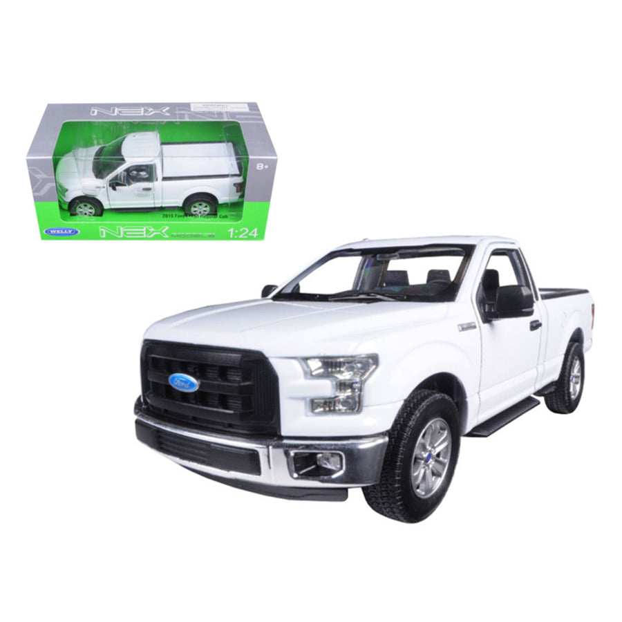 2015 Ford F-150 Regular Cab Pickup Truck White 1/24-1/27 Diecast Model Car By Welly 24063w
