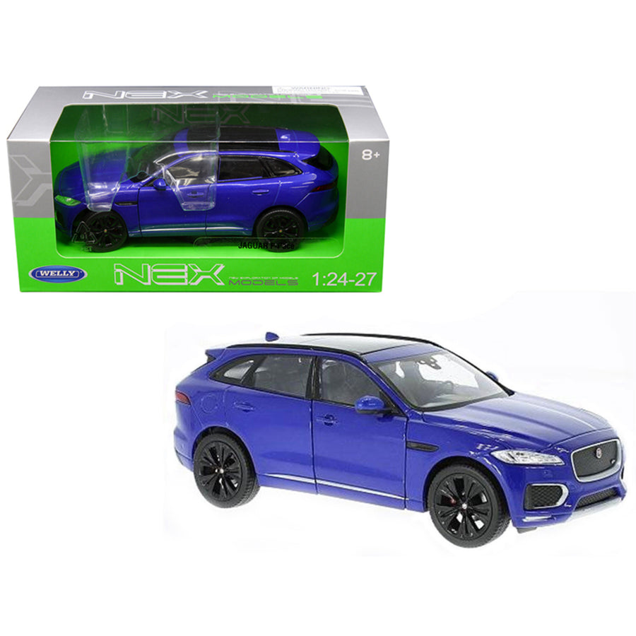 Jaguar F-pace Blue 1/24 - 1/27 Diecast Model Car By Welly 24070bl