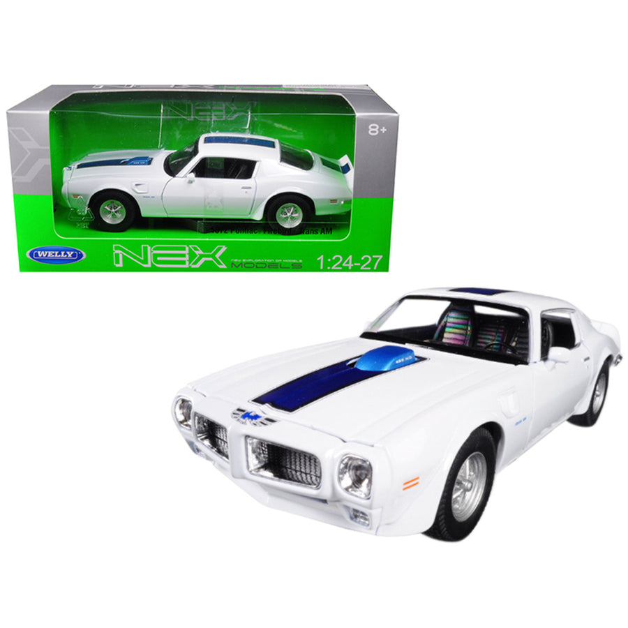 1972 Pontiac Firebird Trans Am White 1/24 - 1/27 Diecast Model Car By Welly 24075w