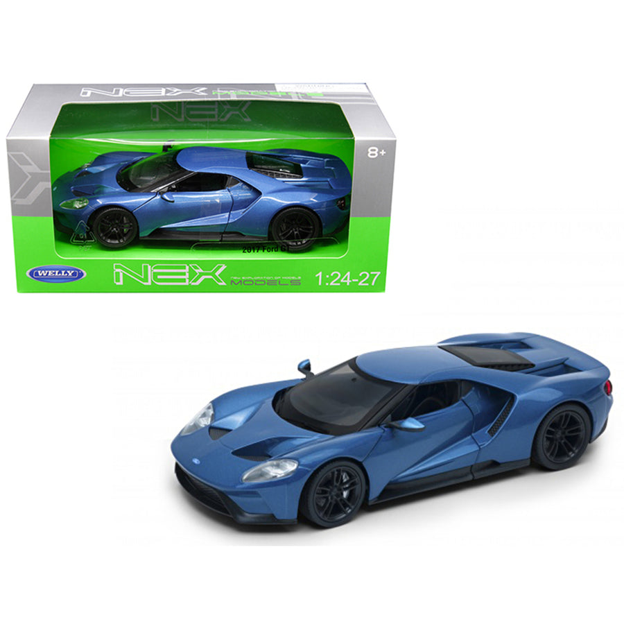 2017 Ford Gt Blue 1/24 - 1/27 Diecast Model Car By Welly 24082bl