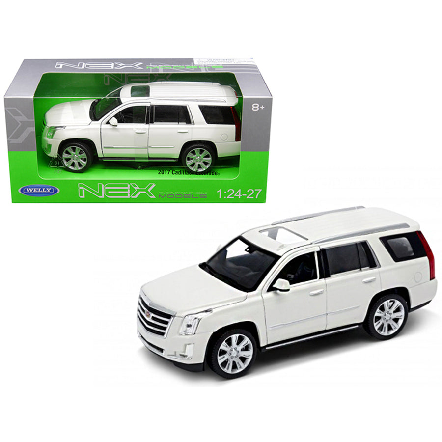 2017 Cadillac Escalade With Sunroof White 1/24-1/27 Diecast Model Car By Welly 24084w