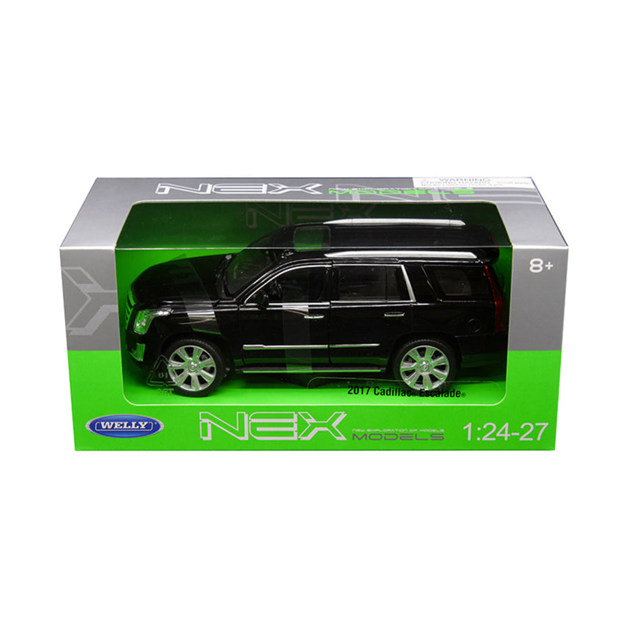 2017 Cadillac Escalade With Sunroof Black 1/24-1/27 Diecast Model Car By Welly 24084bk