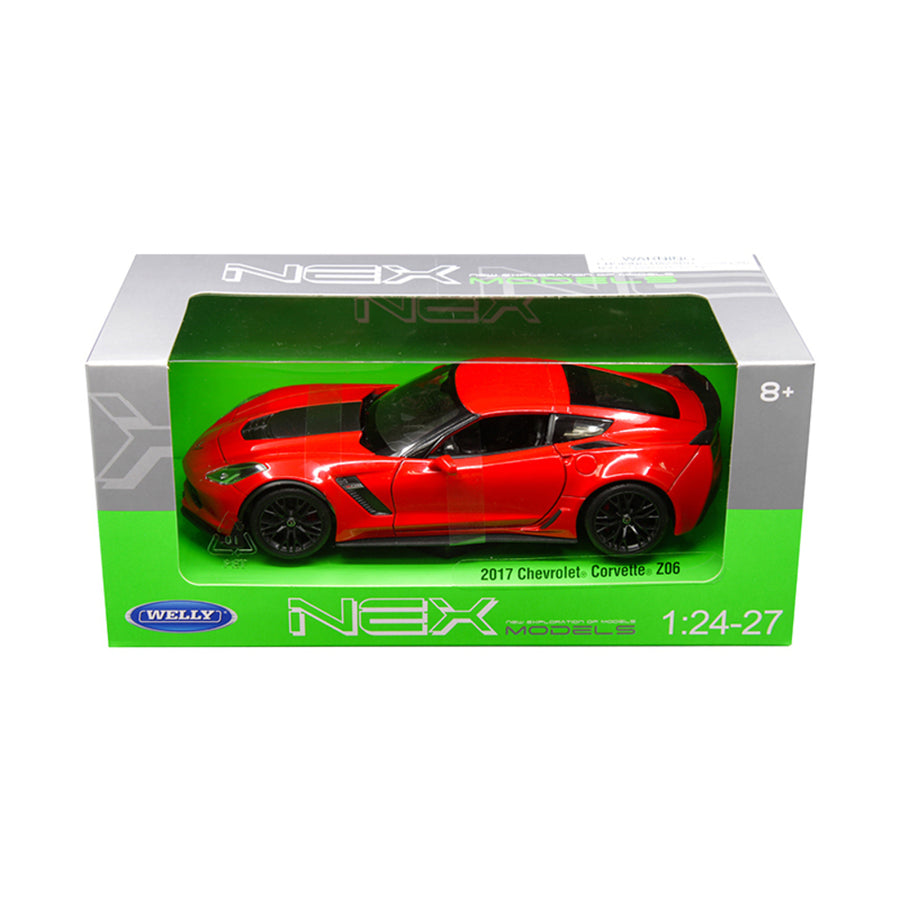 2017 Chevrolet Corvette Z06 Red 1/24-1/27 Diecast Model Car By Welly 24085r