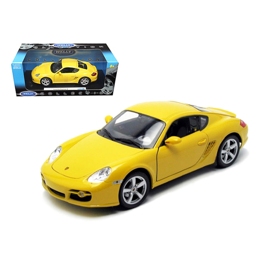 Porsche Cayman S Yellow 1/18 Diecast Car Model By Welly 18008y