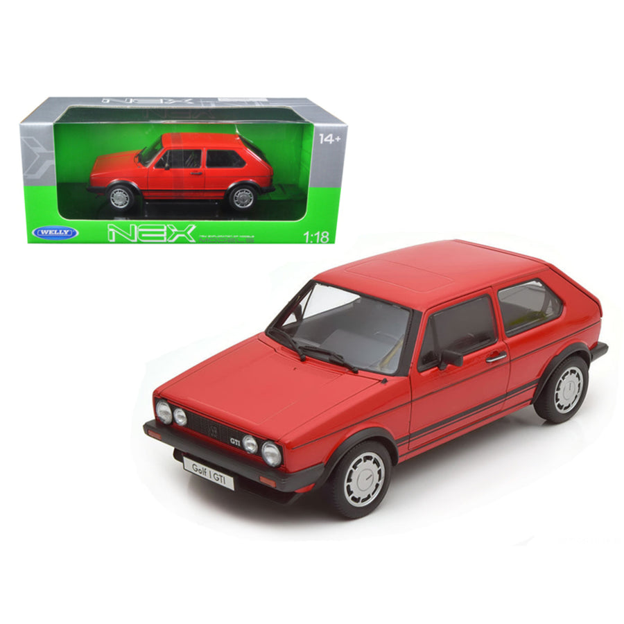 Volkswagen Golf 1 Gti Red 1/18 Diecast Model Car By Welly 18039r