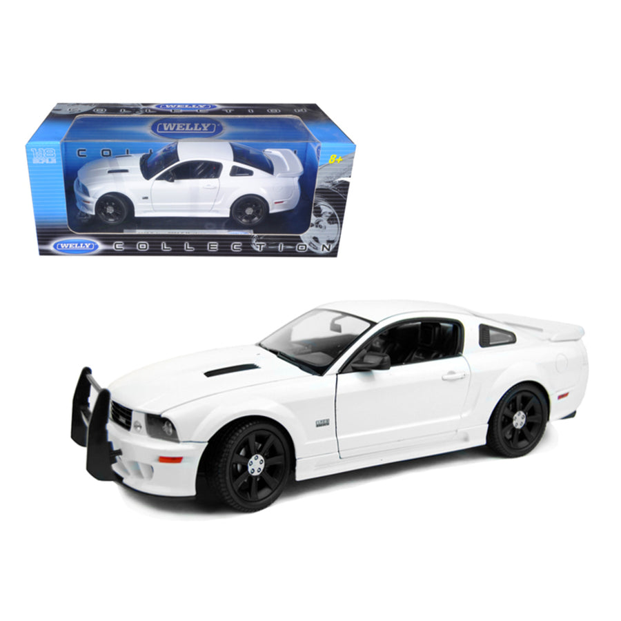 2007 Saleen S281 E Mustang Unmarked Police Car White 1/18 Diecast Car Model By Welly 12569wewp-w
