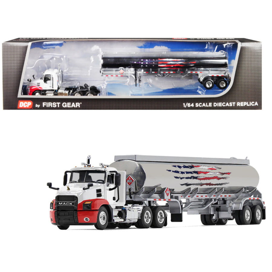 Mack Anthem Day Cab With 42 Fuel Tank Trailer 1/64 Diecast Model By Dcp/first Gear 60-0538