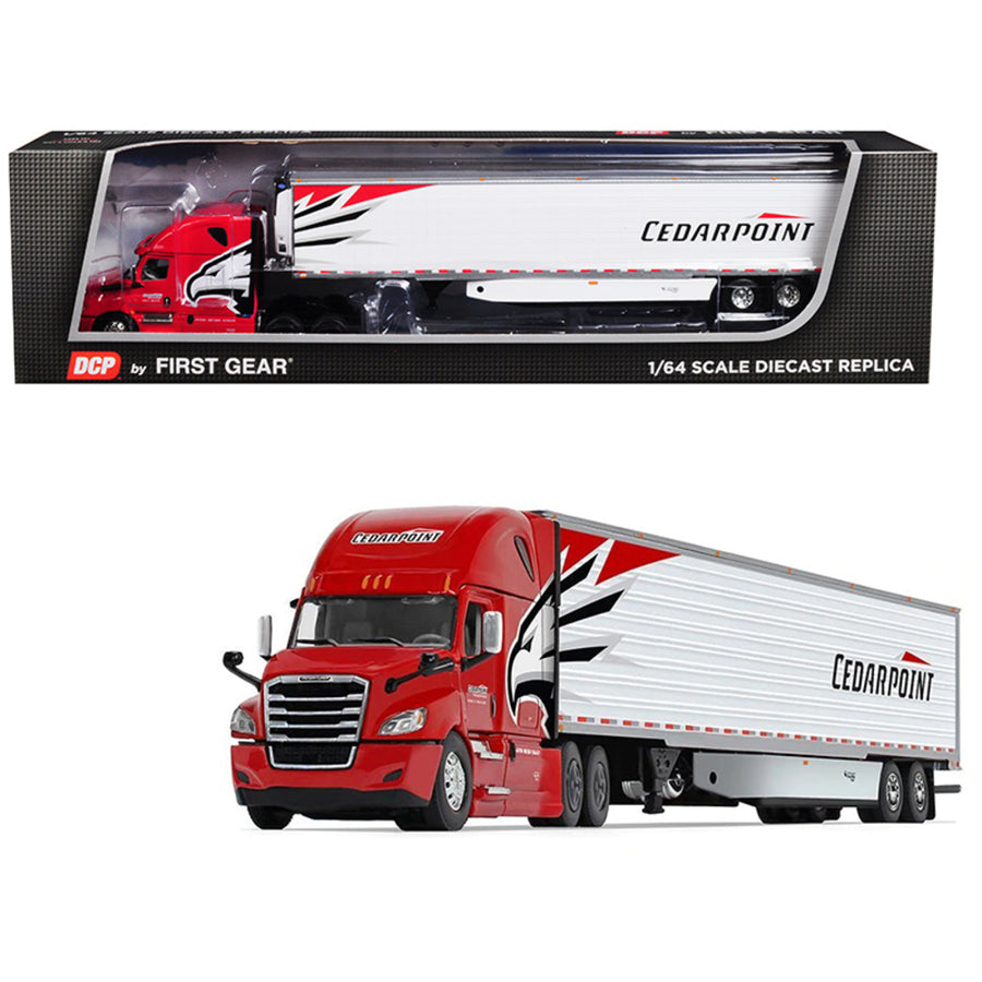2018 Freightliner Cascadia With High-roof Sleeper Cab And 53 Utility Reefer Refrigerated Trailer Cedarpoint Trucking 1/64 Diecast Model By Dcp/first Gear 60-0546