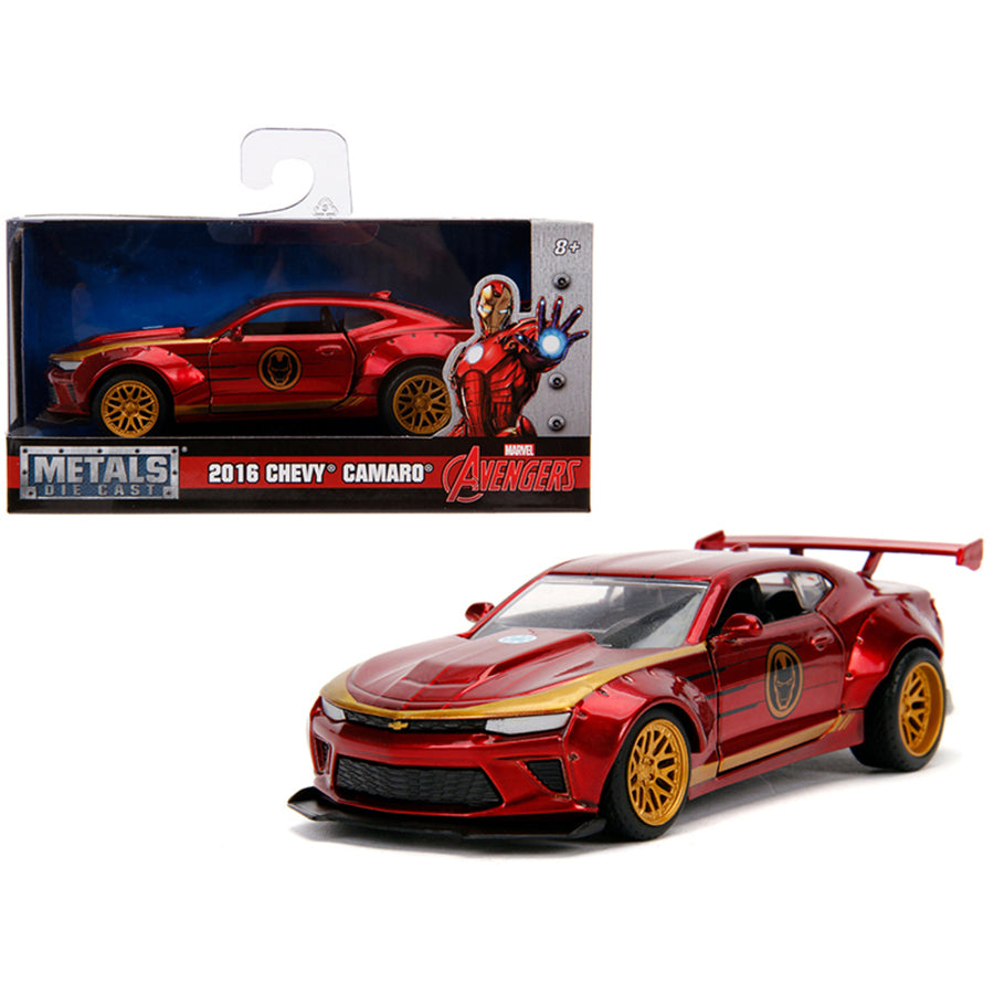 2016 Chevrolet Camaro Iron Man Theme Marvel Series 1/32 Diecast Model Car By Jada 30298