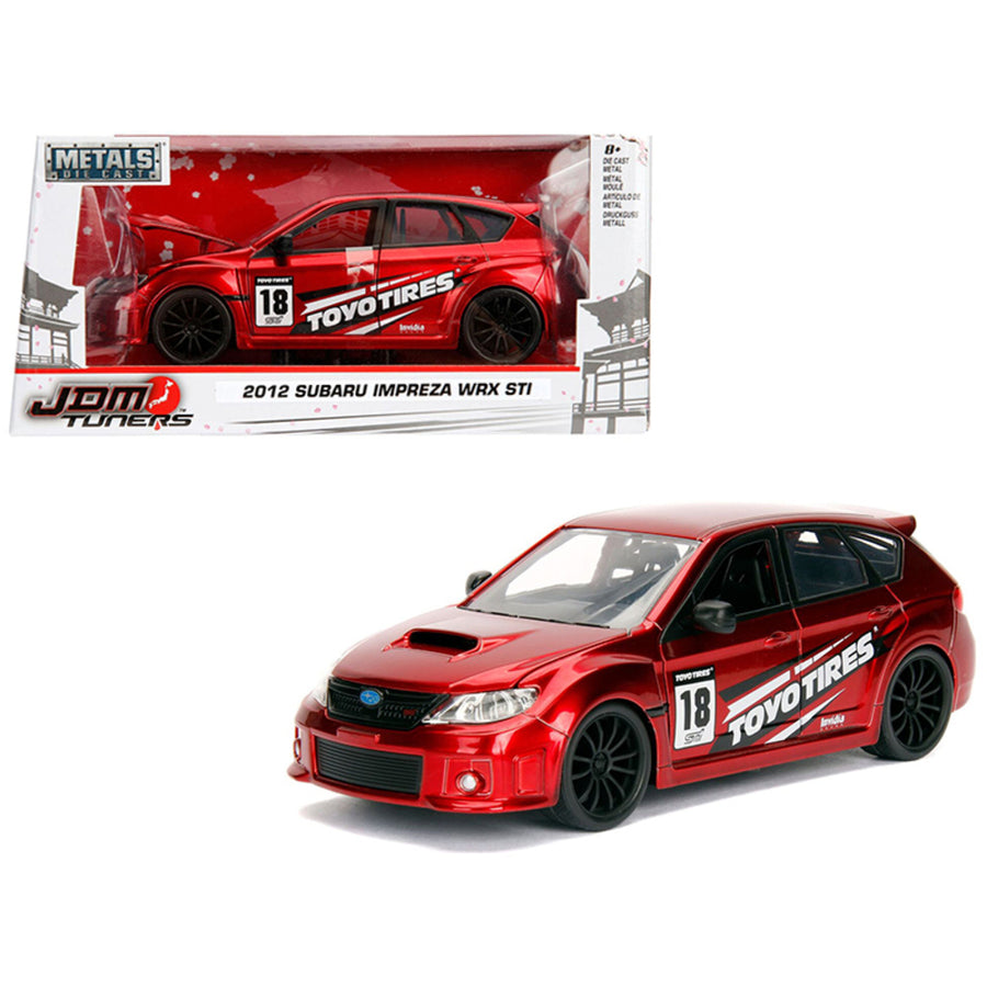 2012 Subaru Impreza Wrx Sti Red Jdm Tuners 1/24 Diecast Model Car By Jada 30389