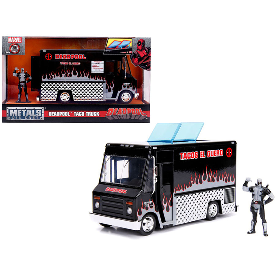 Deadpool Taco Truck With Deadpool Diecast Figure Black Version Marvel Series Diecast Model By Jada 30540