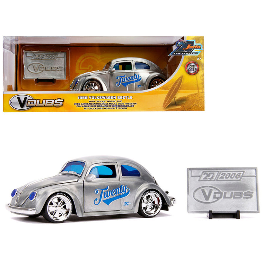 1959 Volkswagen Beetle Twenty Metal Raw Vdubs Jada 20th Anniversary 1/24 Diecast Model Car By Jada 31083