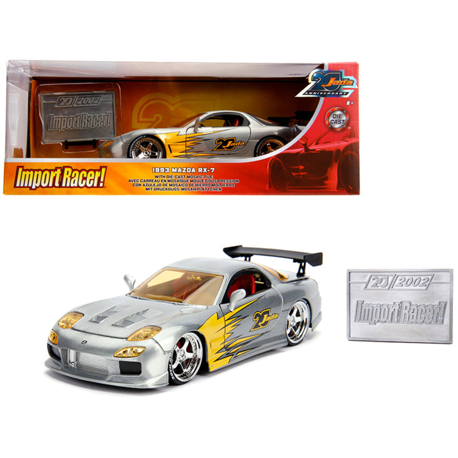 1993 Mazda Rx-7 Raw Metal Import Racer! Jada 20th Anniversary 1/24 Diecast Model Car By Jada 31088