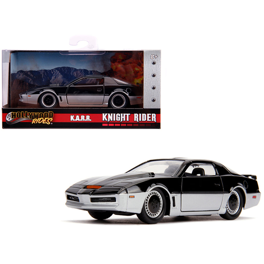 K.a.r.r. Black And Silver Knight Rider (1982) Tv Series Hollywood Rides Series 1/32 Diecast Model Car By Jada 31116