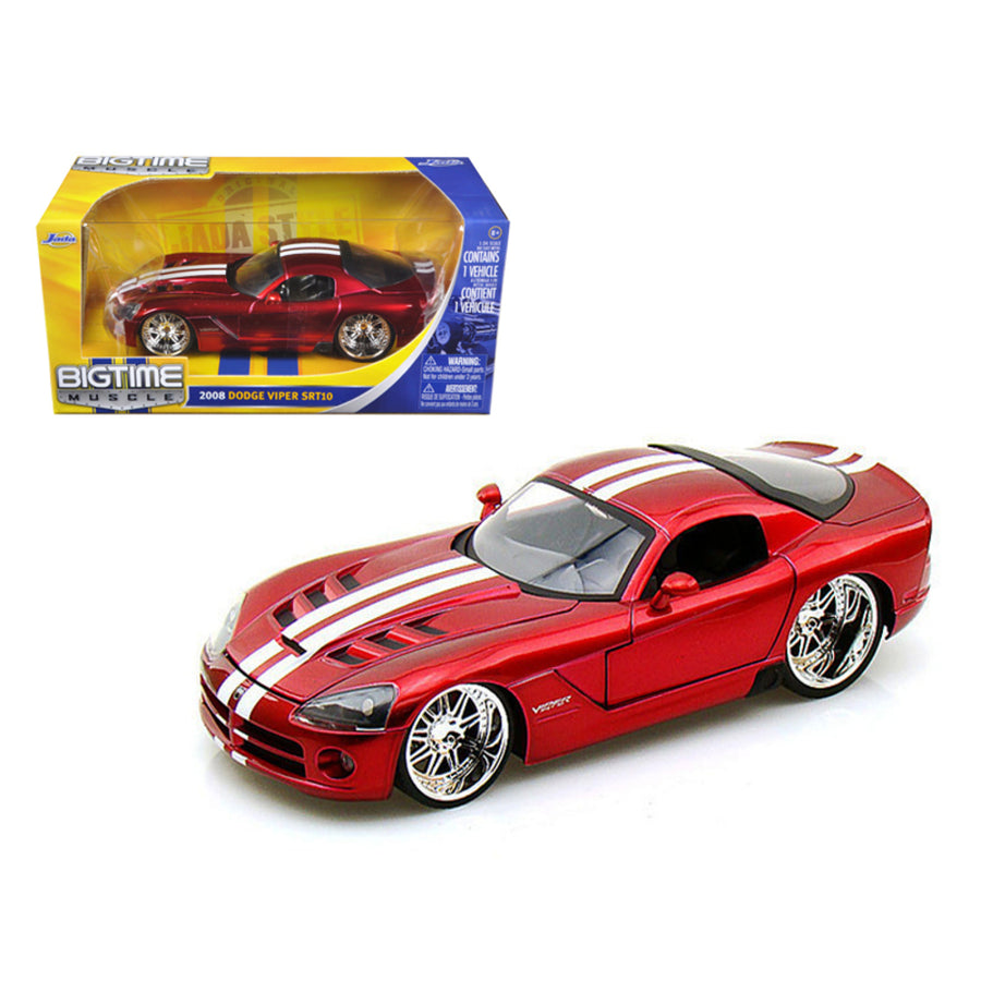 2008 Dodge Viper Srt10 Metallic Red 1/24 Diecast Model Car By Jada 91803r