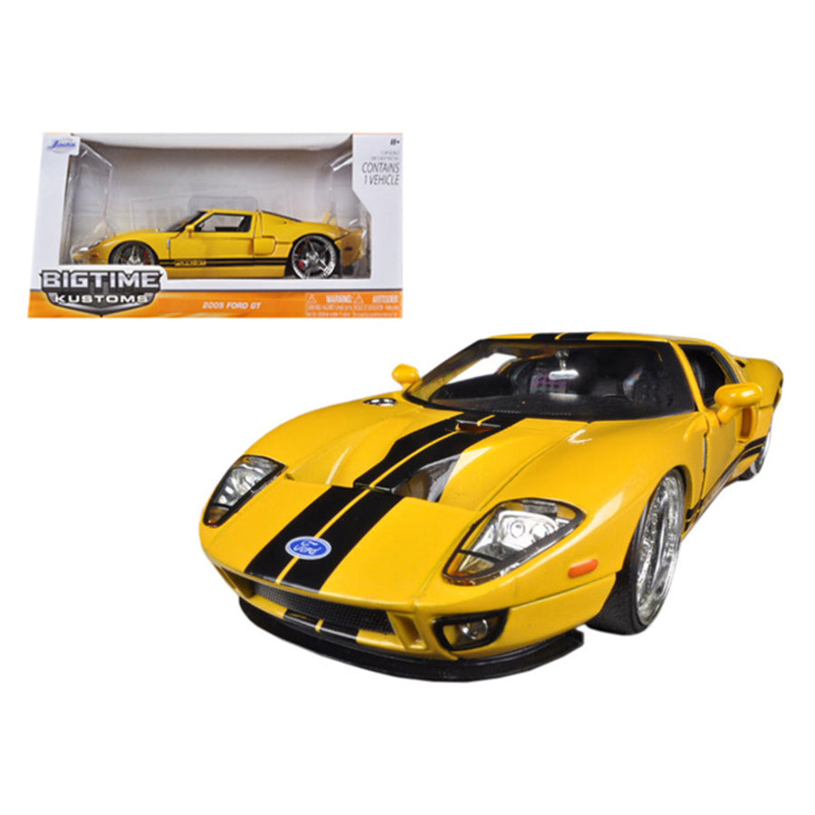 2005 Ford Gt Yellow 1/24 Diecast Car Model By Jada 96732y