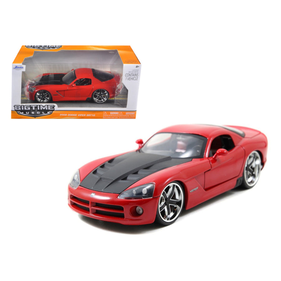 2008 Dodge Viper Srt10 Red 1/24 Diecast Car Model By Jada 96805r