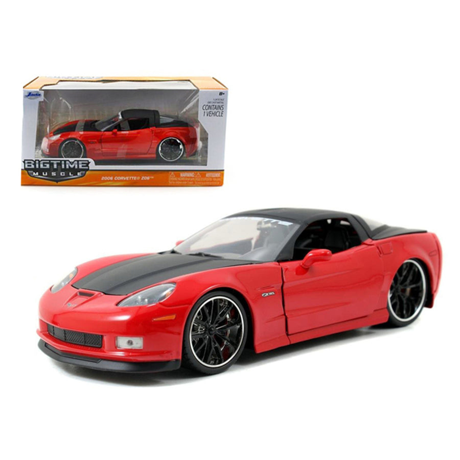 2006 Chevrolet Corvette Z06 Red 1/24 Diecast Car Model By Jada 96804r