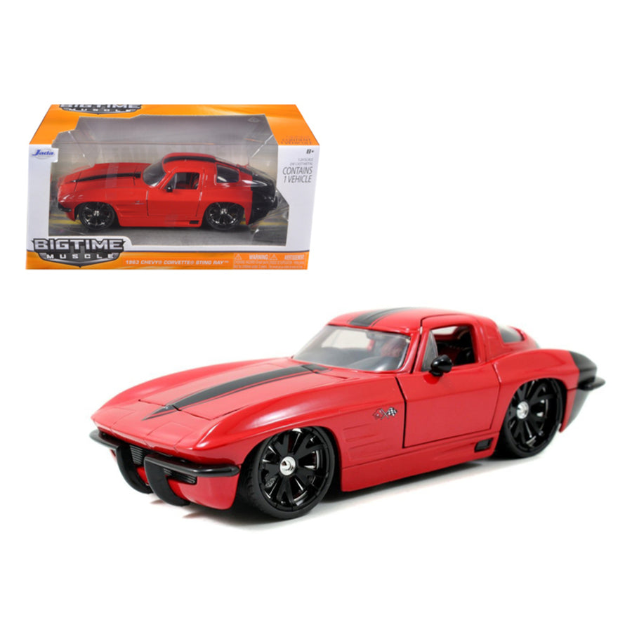 1963 Chevrolet Corvette Stingray Red 1/24 Diecast Model Car By Jada 96808r