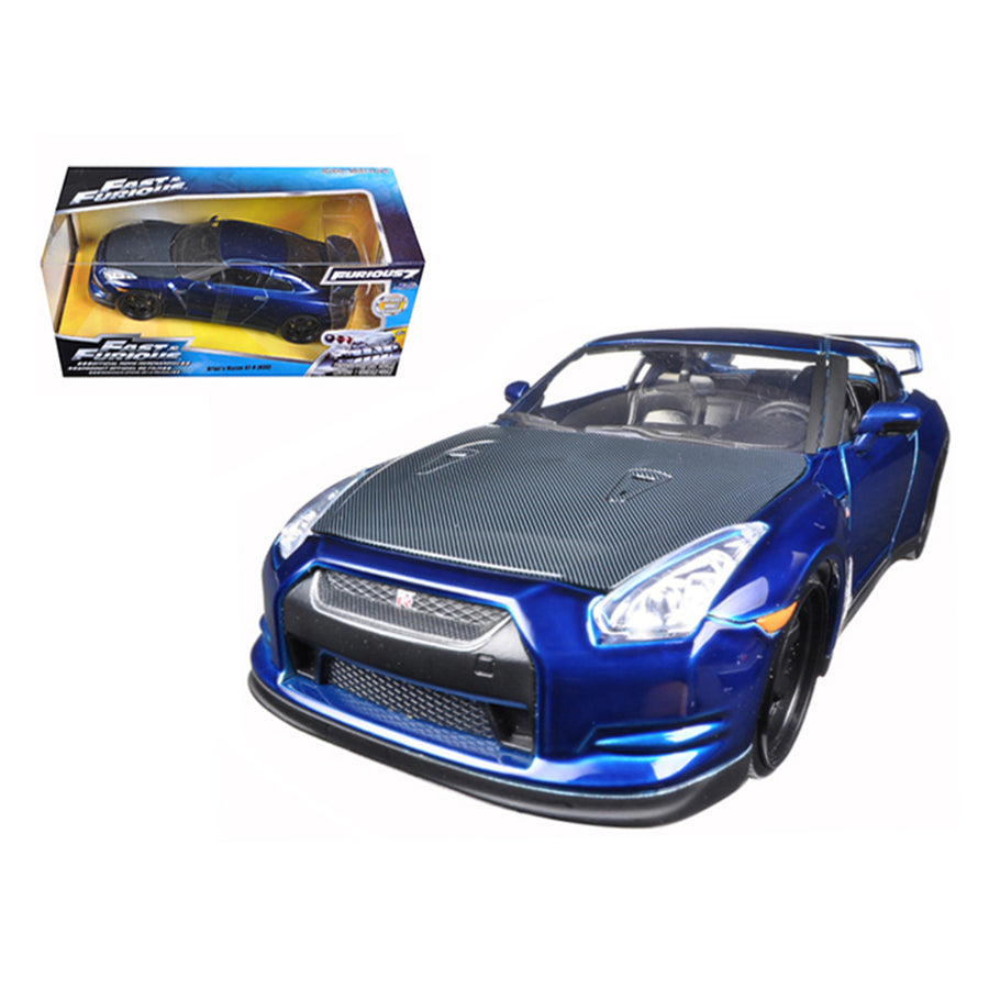 Brians 2009 Nissan Gtr R35 Blue Fast & Furious 7 Movie 1/24 Diecast Model Car By Jada 97036
