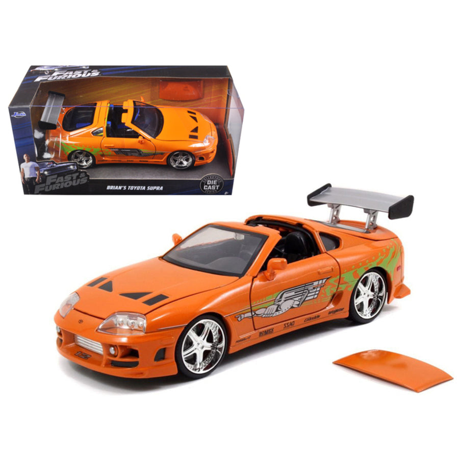 Brians Toyota Supra Orange Fast & Furious Movie 1/24 Diecast Model Car By Jada 97168