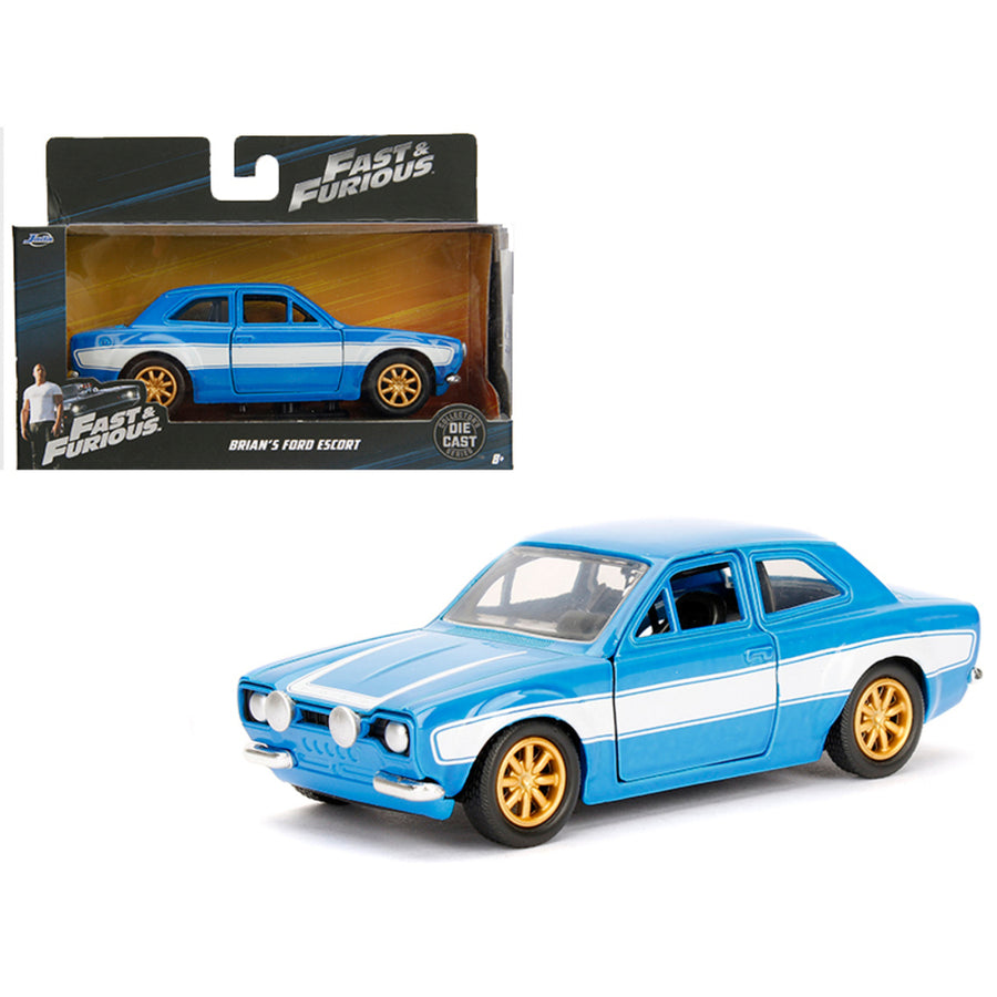 Brians Ford Escort Blue And White Fast & Furious Movie 1/32 Diecast Model Car By Jada 97188
