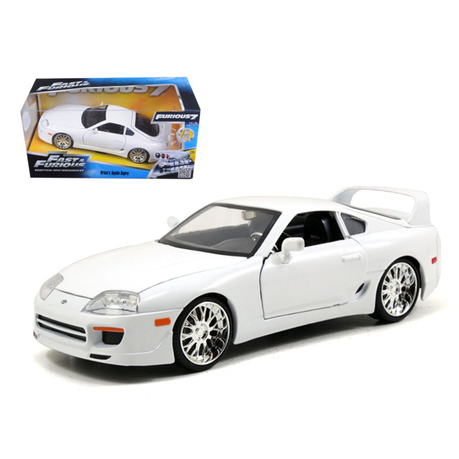 Brians Toyota Supra White Fast & Furious Movie 1/24 Diecast Car Model By Jada 97375