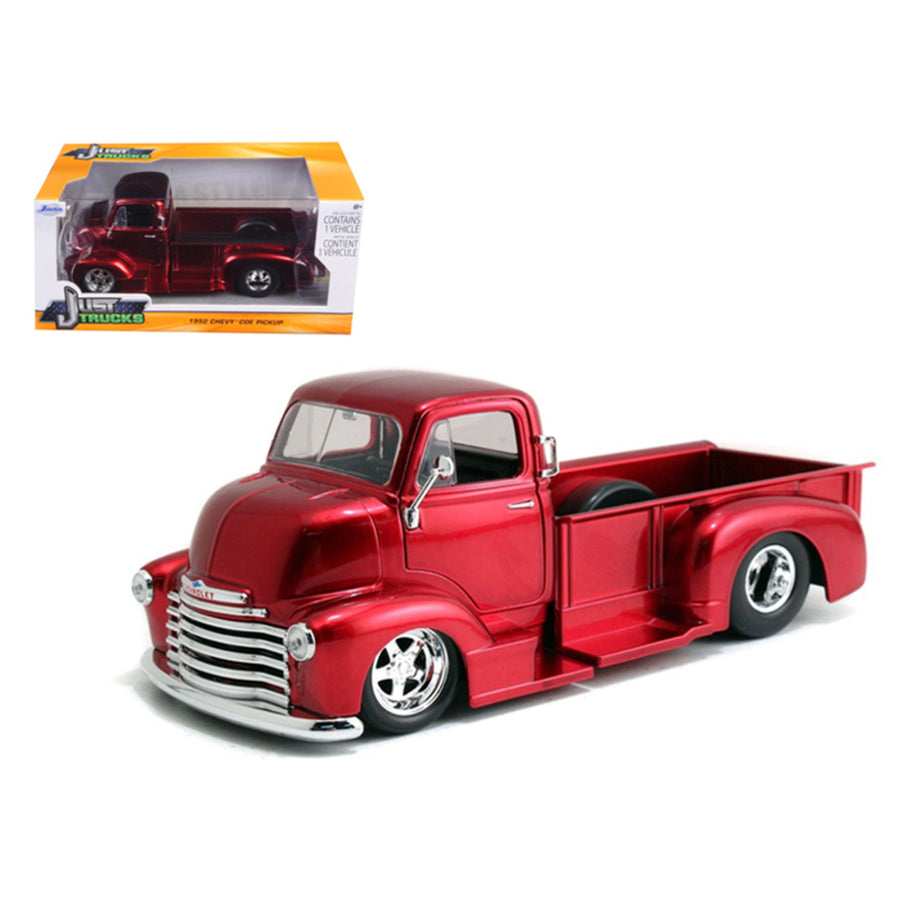 1952 Chevrolet Coe Pickup Truck Red With Chrome Wheels 1/24 Diecast Model By Jada 97460
