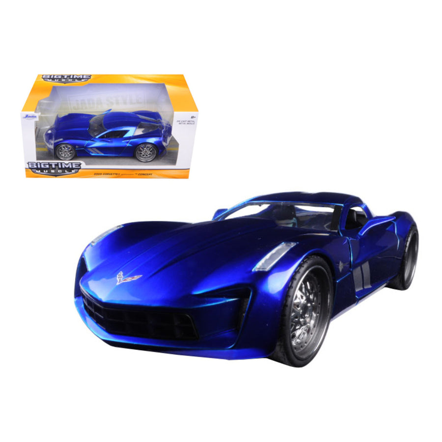 2009 Chevrolet Corvette Stingray Concept Blue 1/24 Diecast Model Car By Jada 97468
