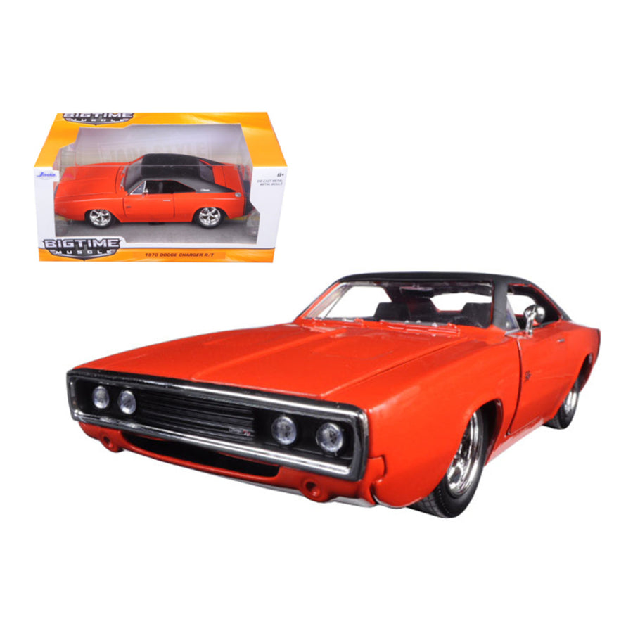 1970 Dodge Charger R/t Orange 1/24 Diecast Model Car By Jada 97593or