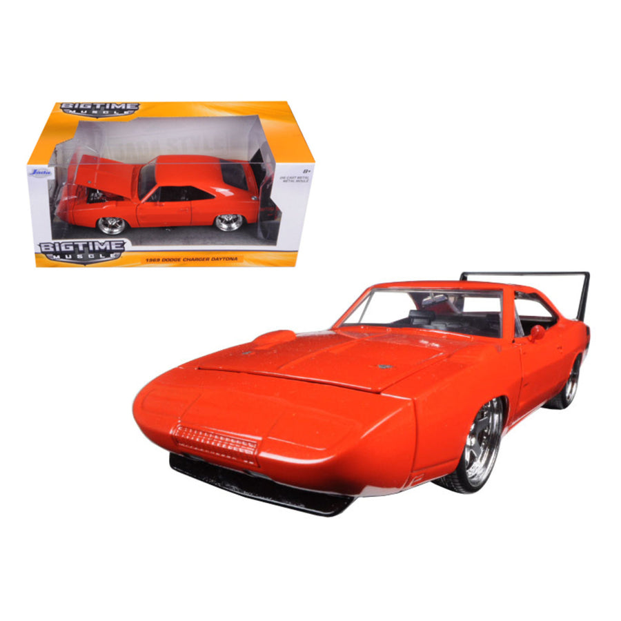 1969 Dodge Charger Daytona Orange 1/24 Diecast Model Car By Jada 97682