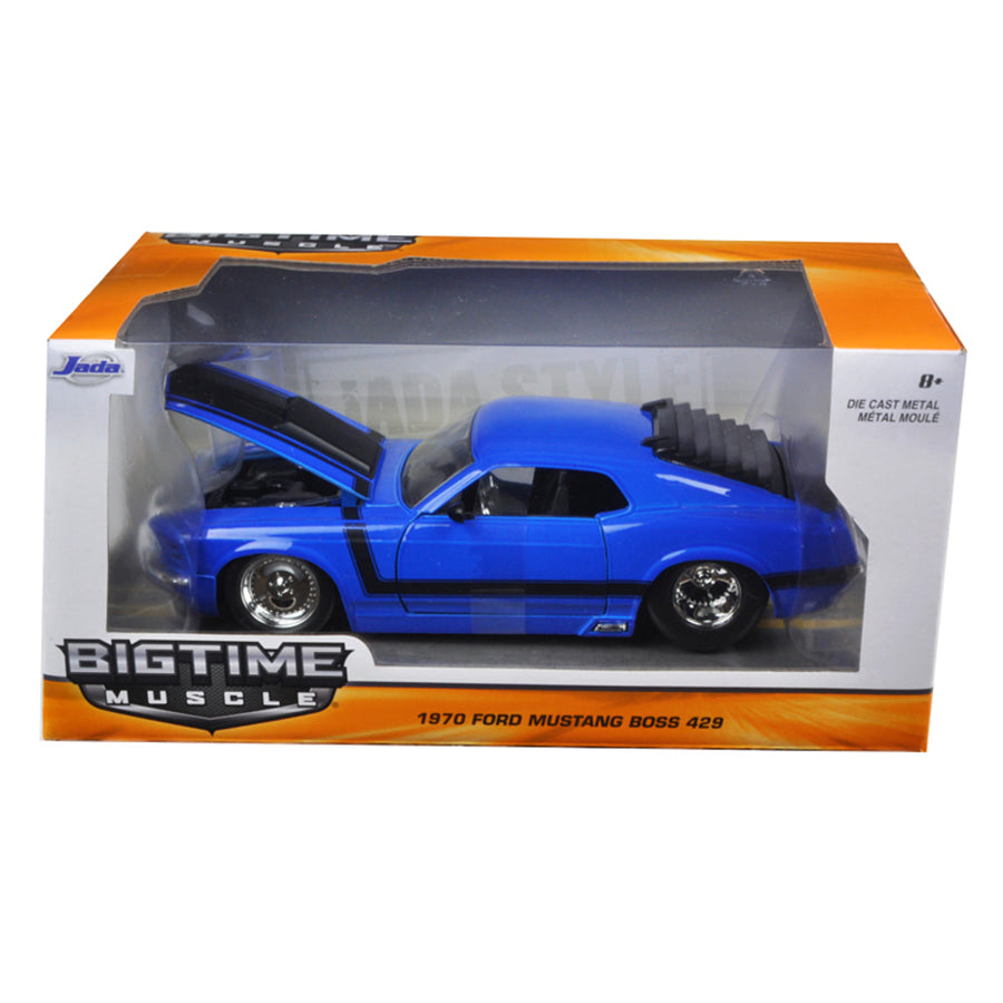 1970 Ford Mustang Boss 429 Blue 1/24 Diecast Model Car By Jada 98026