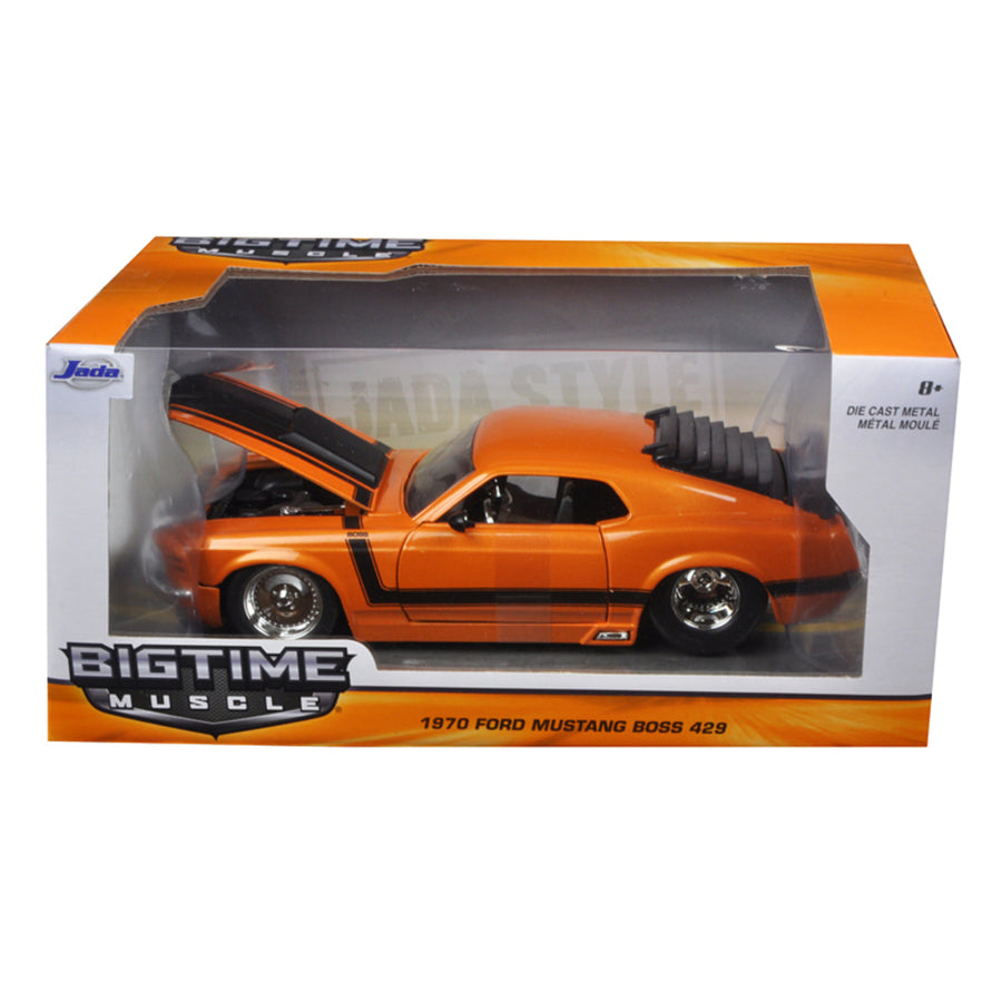 1970 Ford Mustang Boss 429 Orange 1/24 Diecast Model Car By Jada 98030