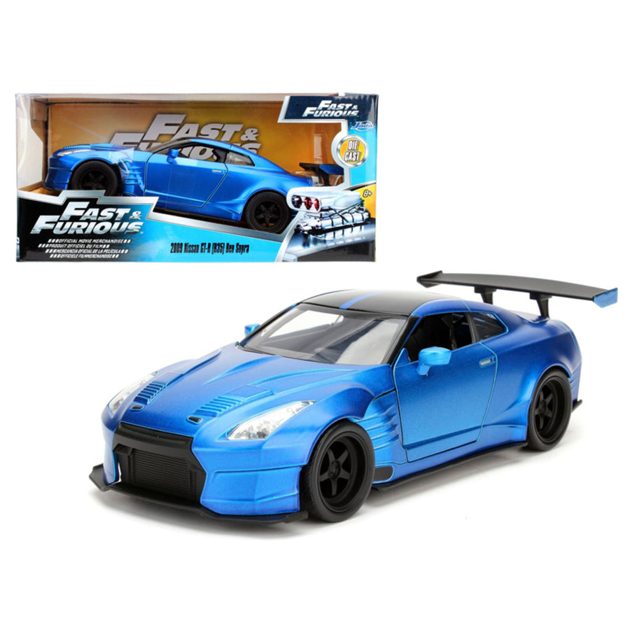 Brians 2009 Nissan Gtr R35 Blue Ben Sopra Fast & Furious Movie 1/24 Diecast Model Car  By Jada 98271
