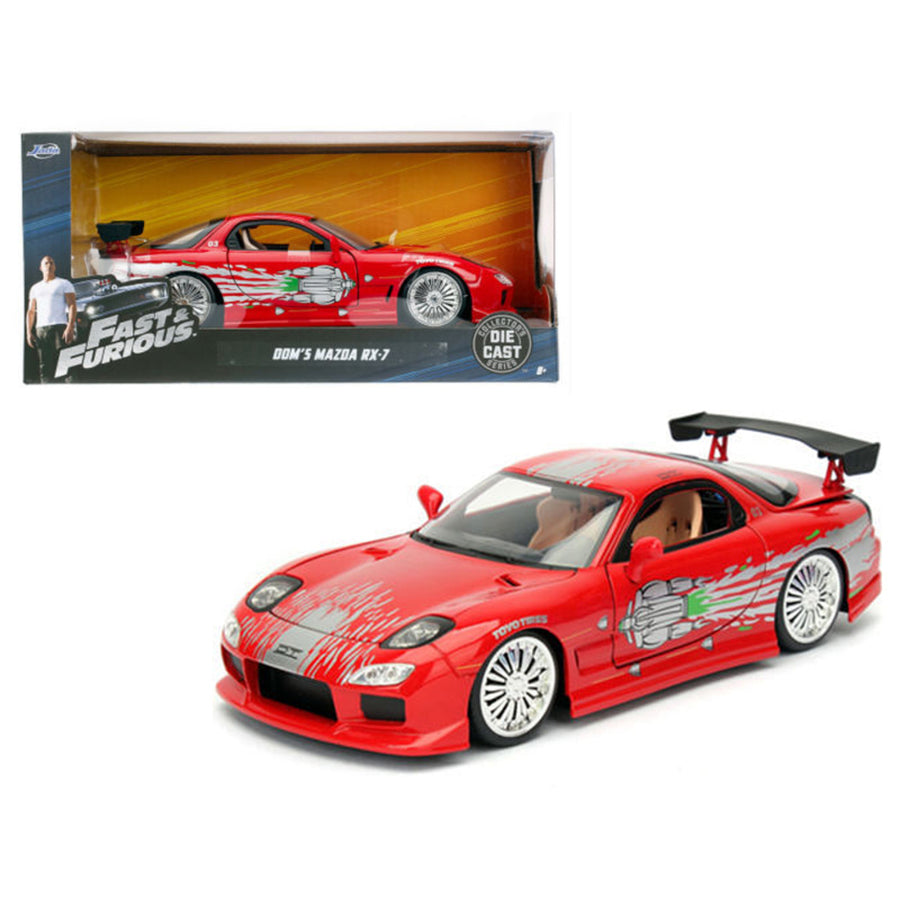 Doms Mazda Rx-7 Red Fast And Furious Movie 1/24 Diecast Model Car By Jada 98338