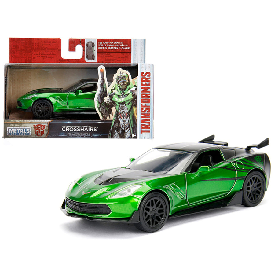 2016 Chevrolet Corvette Crosshairs Green From Transformers 5 Movie 1/32 Diecast Model Car By Jada 98397