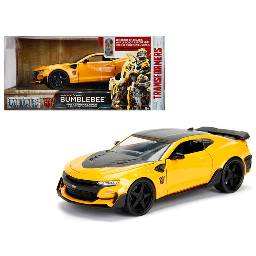 2016 Chevrolet Camaro Bumblebee Yellow From Transformers Movie 1/24 Diecast Model Car By Jada Metals 98399
