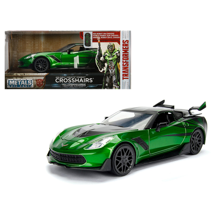 2016 Chevrolet Corvette Crosshairs Green From Transformers Movie 1/24 Diecast Model Car By Jada Metals 98499