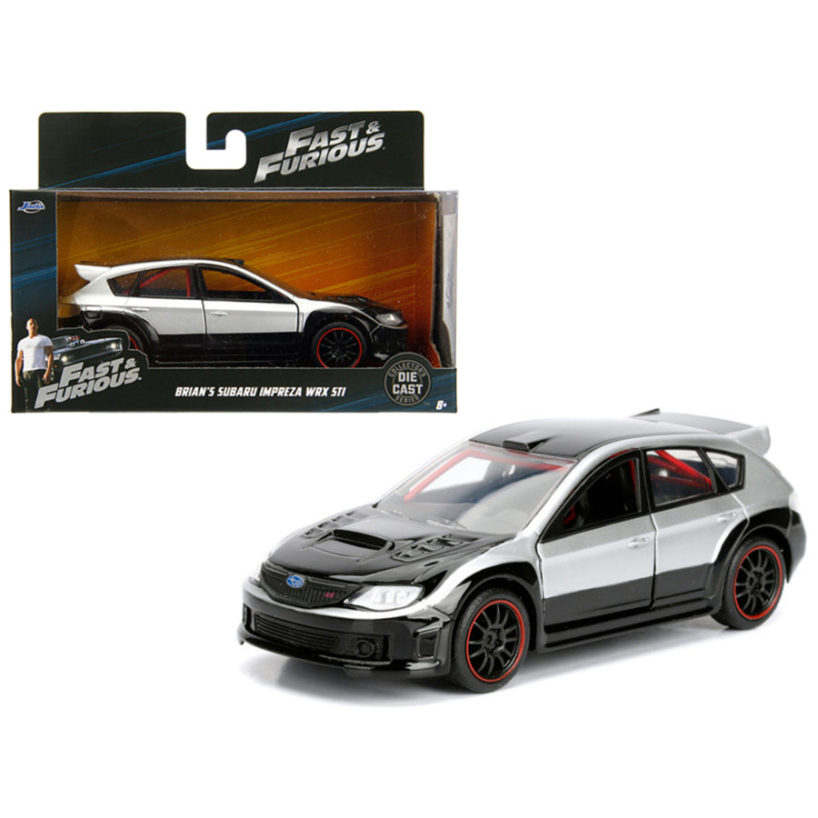 Brians Subaru Impreza Wrx Sti Silver And Black Fast & Furious Movie 1/32 Diecast Model Car By Jada 98507