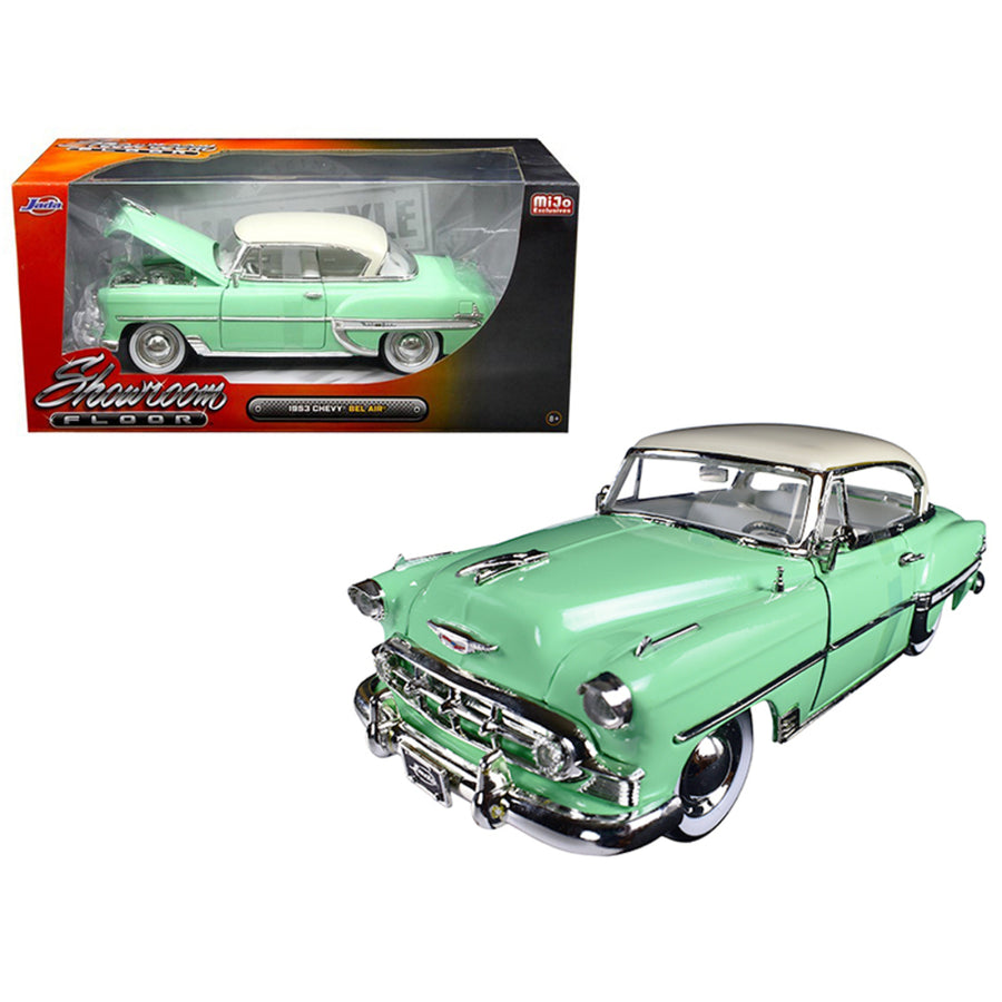 1953 Chevrolet Bel Air Light Green Showroom Floor 1/24 Diecast Model Car By Jada 98884
